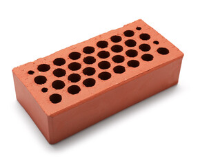 Brown brick on white background