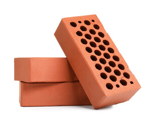 Brown bricks on white background