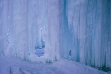 Ice sculptures on Rush River, Wisconsin