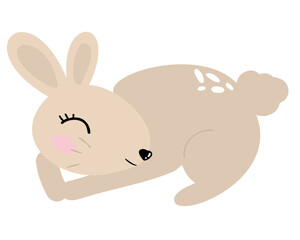 Cute bunny vector illustration, Happy easter bunny, rabbit illustration