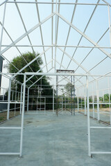 Construction Green House or Nursery plants for Background.