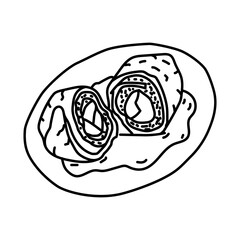 Rouladen Icon. Doodle Hand Drawn or Outline Icon Style