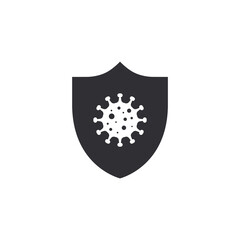 Vector shield icon. Security vector icon. Protection icon. Shield vector icon. Safety system. Virus protection. Healthcare. Health insurance. Medical shield. Coronavirus safety. Guard badge. Care 
