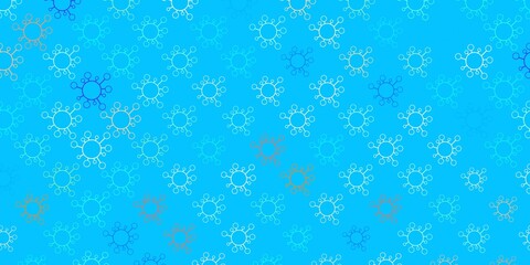 Dark blue, red vector backdrop with virus symbols.