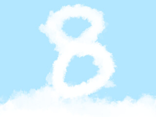 Fototapeta premium Cute cloud number 