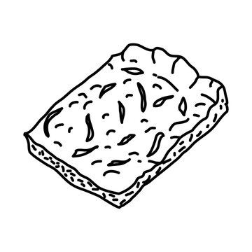 Zwiebelkuchen and federweisser Icon. Doodle Hand Drawn or Outline Icon Style
