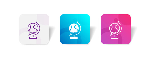 desk globe pixel perfect icon set bundle in line, solid, glyph, 3d gradient style