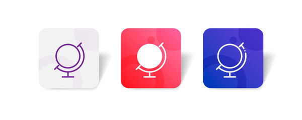 desk globe pixel perfect icon set bundle in line, solid, glyph, 3d gradient style