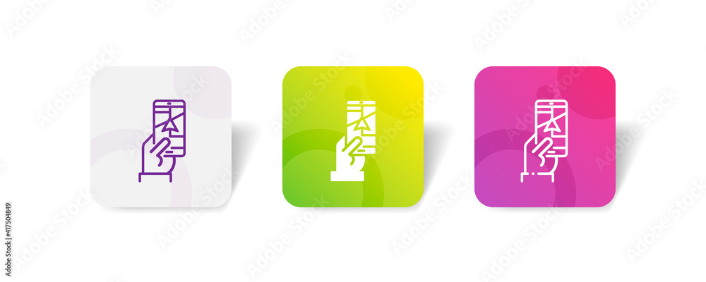 Poster mobile smartphone navigation arrow route pixel perfect icon set bundle in line, solid, glyph, 3d gra