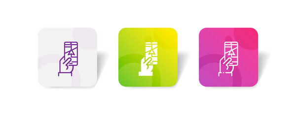 mobile smartphone navigation arrow route pixel perfect icon set bundle in line, solid, glyph, 3d gradient style