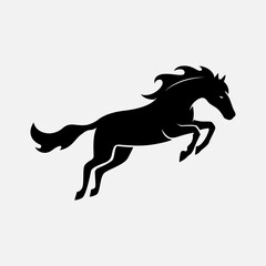 Fototapeta na wymiar Black horse silhouette animal logo
