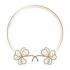 Vector round dotted frame with clover decoration