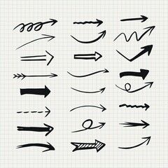 Arrow doodle set , vector illustration