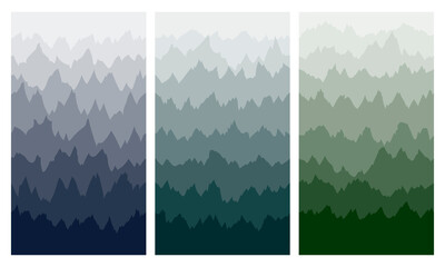 Monochrome layered vertical background mauntains landscape set