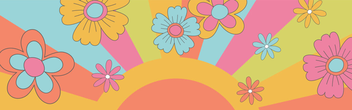 Hippie Background Flowers · Creative Fabrica