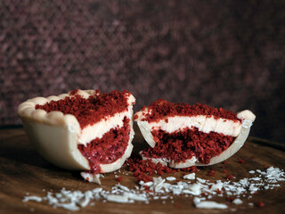 Close-up of easter egg dessert.