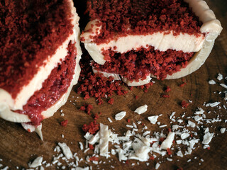 Close-up of easter egg dessert.