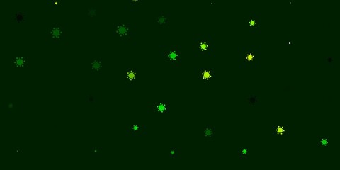Light blue, green vector backdrop with virus symbols.