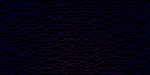 Dark Pink, Blue vector background with curved lines.