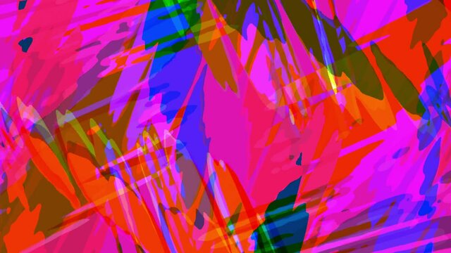 Chaos Colour Clashing, Kitsch Abstract Scribble Patterns of Bright Colours