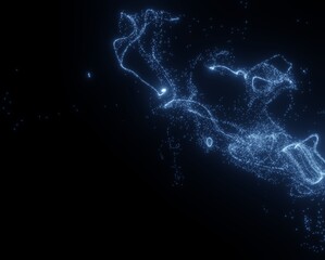 青い粒子の煌めき