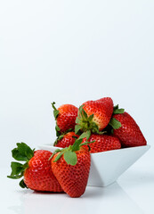 Fresh strawberries isolated on a white background
