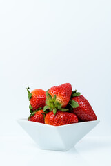 Fresh strawberries isolated on a white background