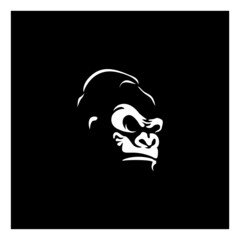 angry gorilla head logo template vector. 
Monkey face logo template vector. Ape logo template