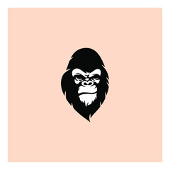 angry ape head logo template vector. 
Monkey face logo template vector. Ape logo template