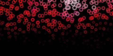 Fototapeta na wymiar Dark pink, red vector backdrop with dots.
