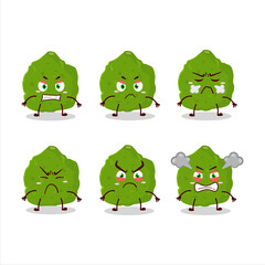 Obraz premium Kaffir lime fruit cartoon character with various angry expressions