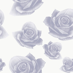 Seamless summer pattern with roses. Rose flowers background stylish floral. legant flowers and leaves Roses
