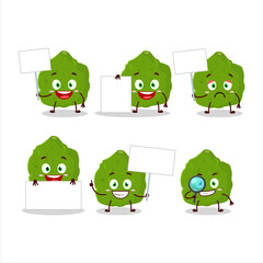 Obraz premium Kaffir lime fruit cartoon character bring information board