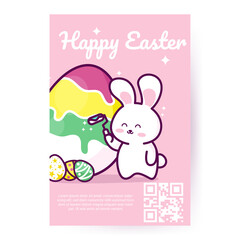 Happy Easter! Easter bunny and Easter egg.