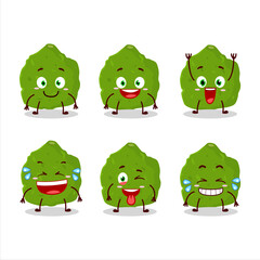 Cartoon character of kaffir lime fruit with smile expression