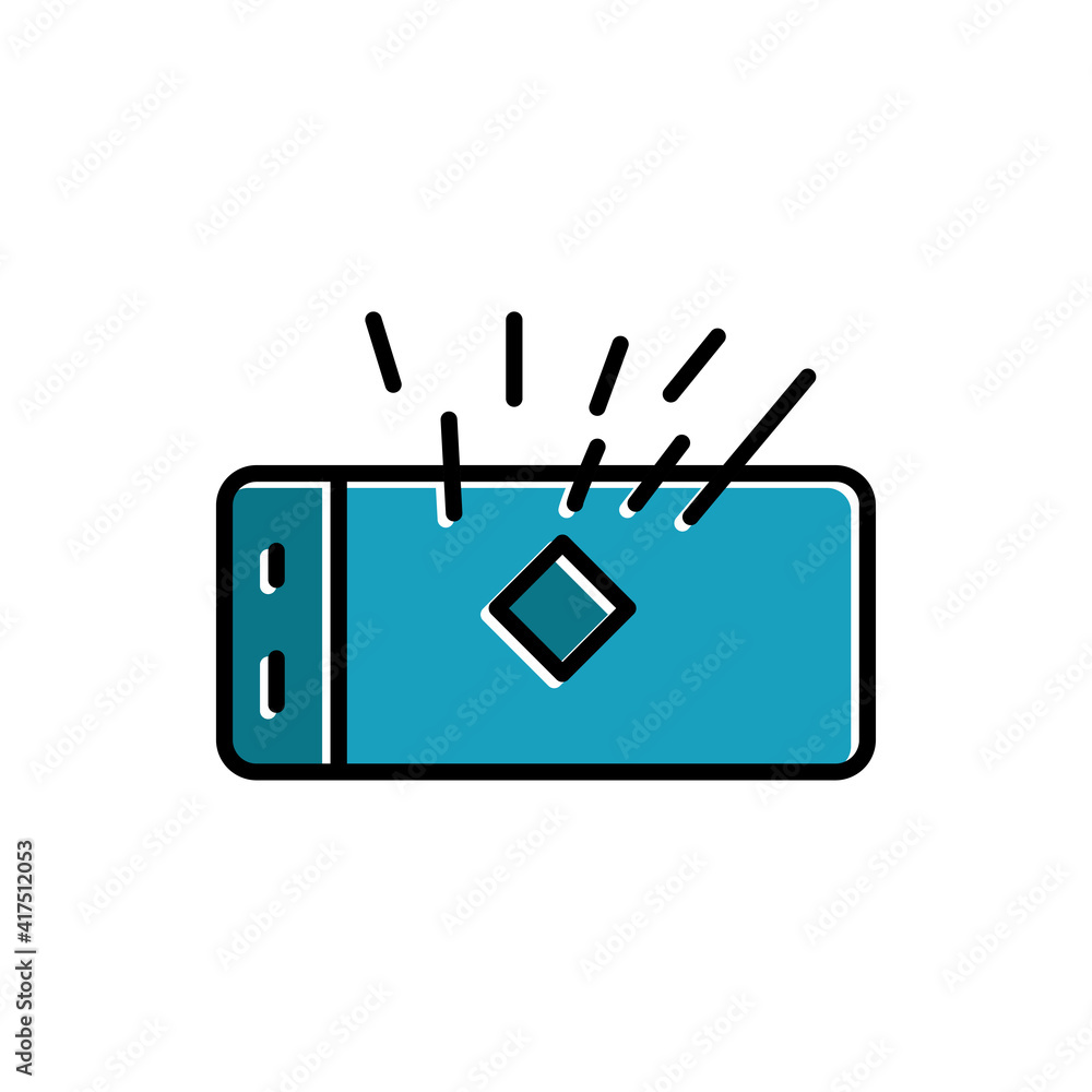 Poster remote controller virtual reality lineal color icon. simple illustration. mobile concept app icon an