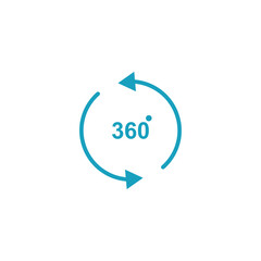 360 degree view. simple illustration. mobile concept app icon and web design. Editable stroke. Design template vector