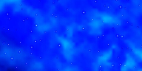 Light BLUE vector template with neon stars.