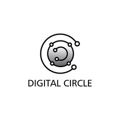 digital circle internet logo design vector template