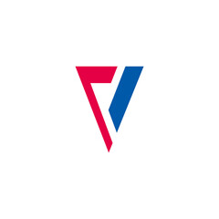 letter v arrows geometric simple flat logo vector