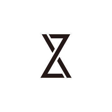 letter xz simple link line geometric logo vector