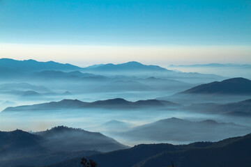 Fototapeta na wymiar mountain landscape with fog