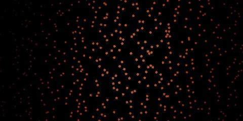 Dark Orange vector layout with bright stars.