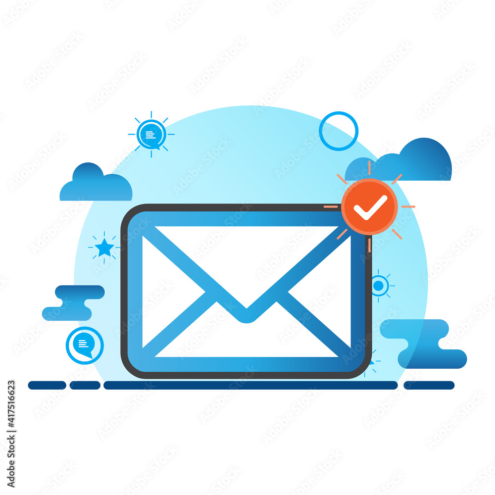 Aufkleber message illustration. flat vector icon. can use for, icon design element,ui, web, mobile app.
