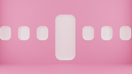 Backdrop for pink room. 3d rendering