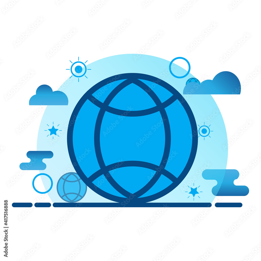 Poster global conection illustration. flat vector icon. can use for, icon design element,ui, web, mobile ap