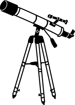 簡単な天体望遠鏡のイラスト