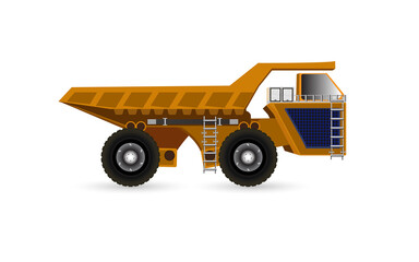 Haul truck line icon. Heavy industry dump truck symbol. dump truck isolated on white background © sakda