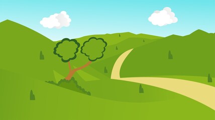 landscape with mountains and sky