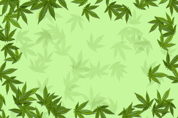 Fototapeta na wymiar Marijuana leaf pattern on background.